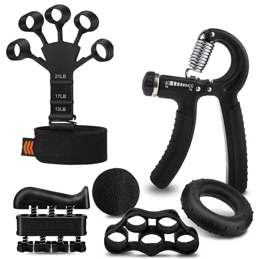 6-in-1 Hand Grip Strengthener Set – Einstellbarer Unterarmtrainer für Rehabilitation, Kraft & Stressabbau